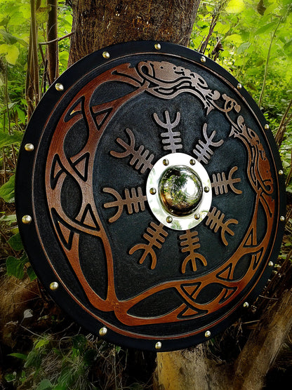 The Helm of Awe 30" Viking Axe & Carved Wooden Shield – Norse Warrior Set Viking_Blade_Crafts