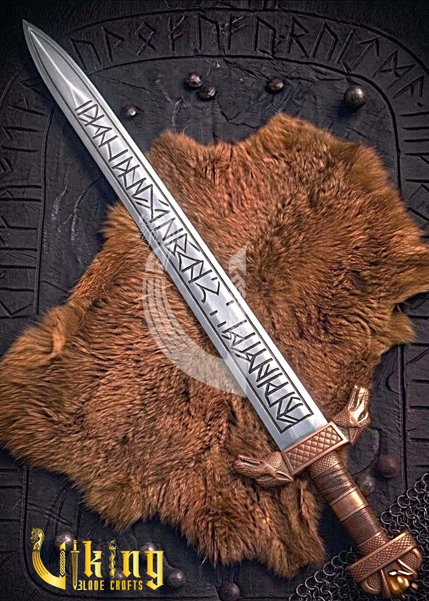 Premium Handcrafted Wolf Fenrir Viking Sword Replica Norse Collectible