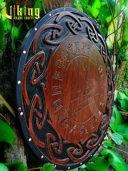 Forged 30" Double Edge Viking Axe with Valknut & Viking Runes Shield Viking_Blade_Crafts