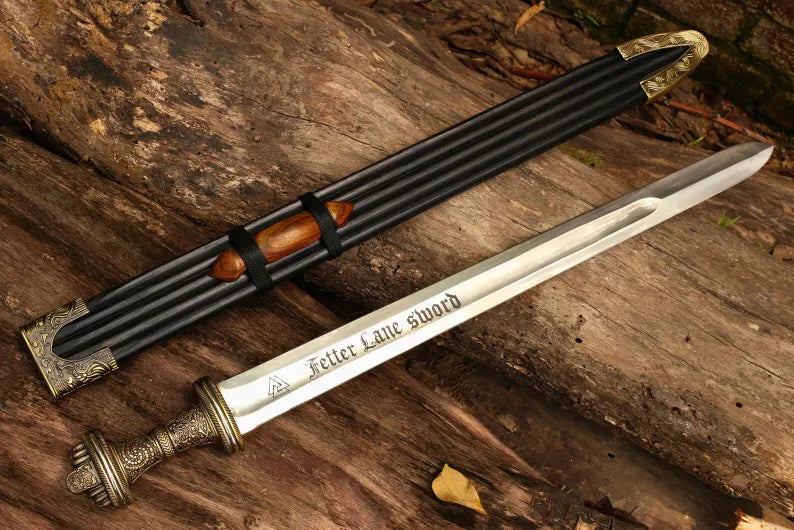Handmade Fetter Lane Sword – Historic Viking Replica with Scabbard
