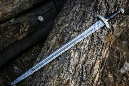 Damascus Steel Northmen Black Edition Viking Sword with Scabbard