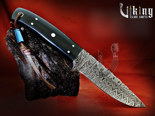 Damascus Steel  Fixed Blade Hunting & Camping Knife With Dual Sheath