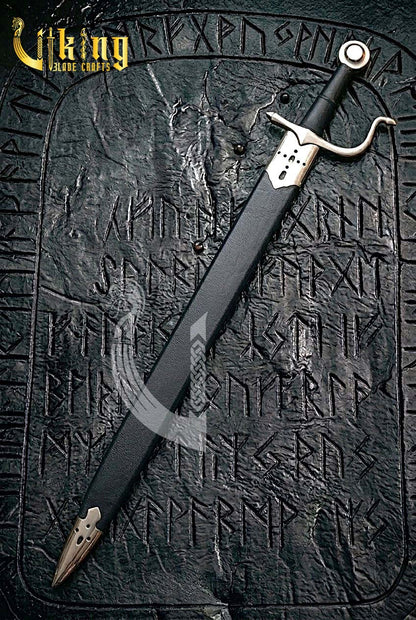 Handmade Medieval Falchion Sword | Langes Messer Steel Replica with S-Shaped Guard