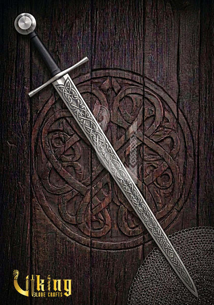 Handcrafted Norman Sword Replica: Medieval Knight Blade With Scabbard