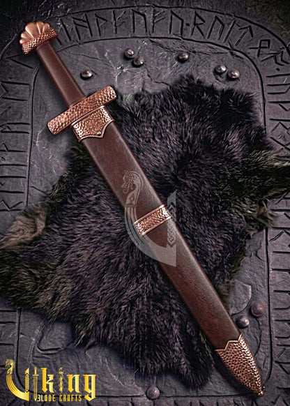 Stockholm 10th C Viking Sword Replica – Copper & Leather Scabbard