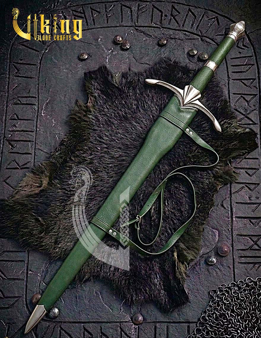 Handmade Vindaaras Fantasy Sword | Steel Sword Replica with Leather Scabbard