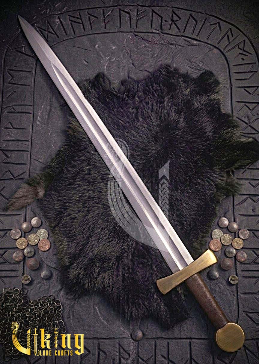 Handcrafted Single-Handed Viking Sword Replica With Leather Scabbard