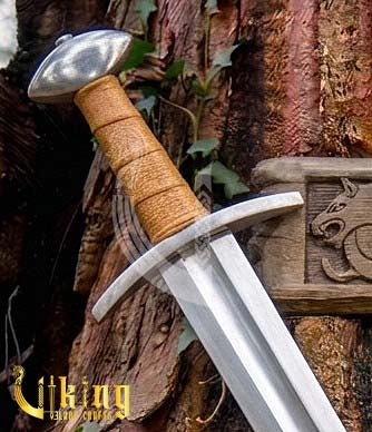 Authentic Late Viking Age Sword Replica With Genuine Leather Scabbard