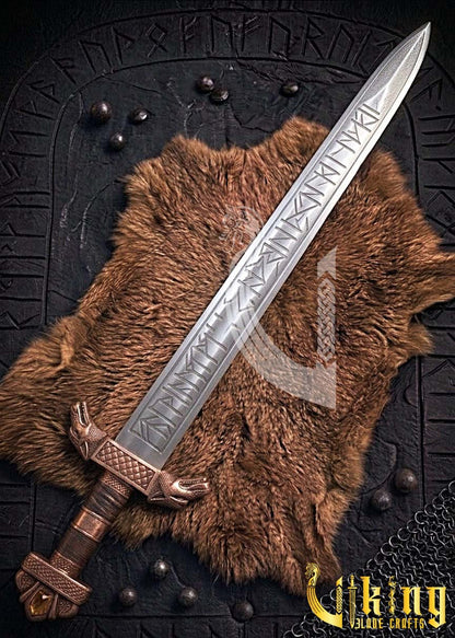 Premium Handcrafted Wolf Fenrir Viking Sword Replica Norse Collectible