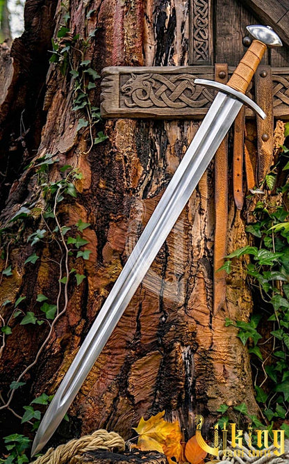 Authentic Late Viking Age Sword Replica With Genuine Leather Scabbard