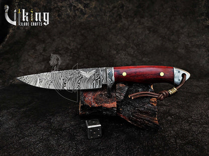 Handmade Damascus Steel Hunting Knife with Bloodwood Handle – Fixed Blade