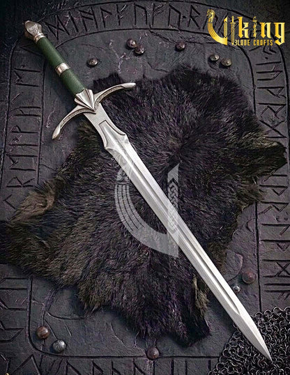 Handmade Vindaaras Fantasy Sword | Steel Sword Replica with Leather Scabbard