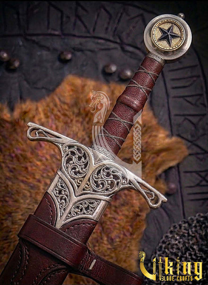 Elite Star Edition Pommel Knightly Sword: Classic Medieval Armor Piece