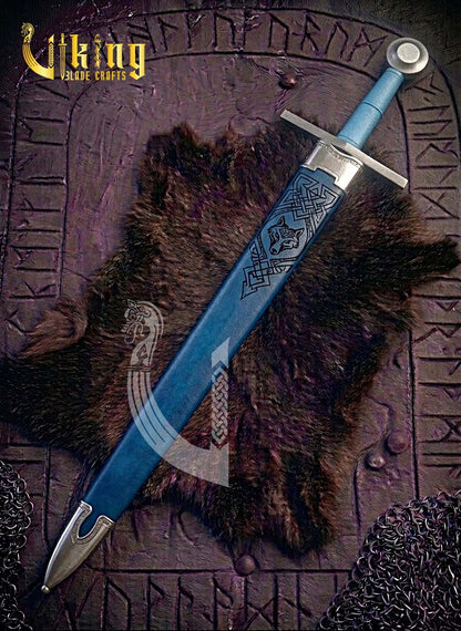 Handcrafted Medieval Single Handed Sword Replica With Leather Scabbard
