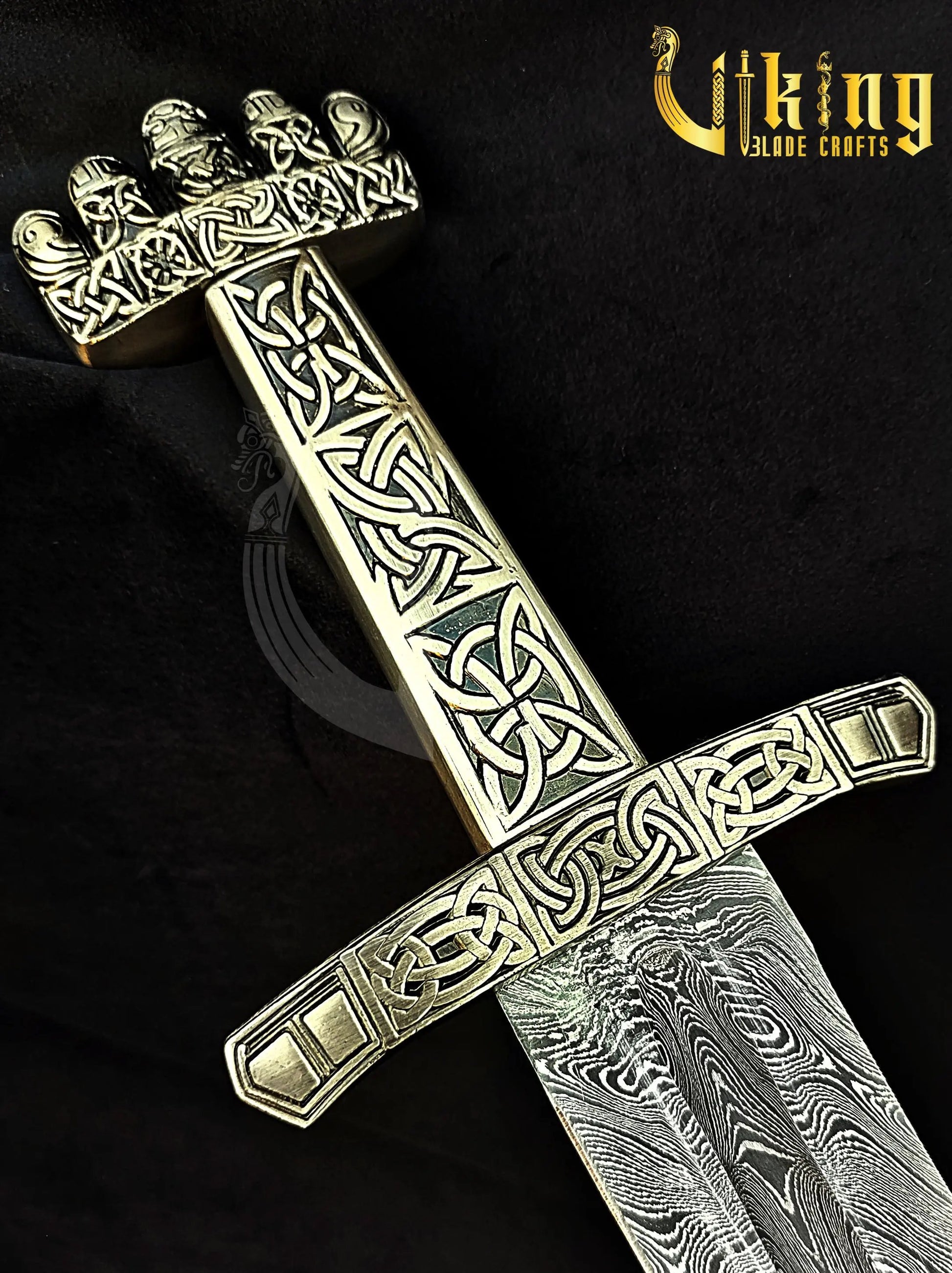 Handmade Damascus Steel Viking Sword – Medieval Replica Collectible Viking_Blade_Crafts