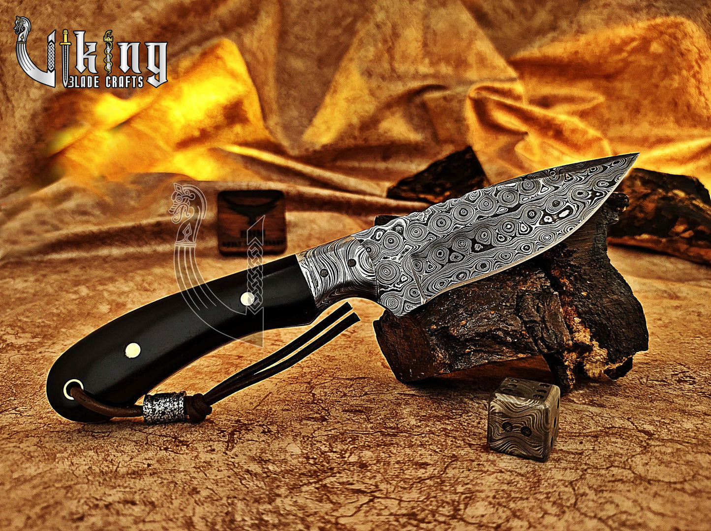 Hand-Forged Damascus Steel Fixed Blade Hunting Knife With Micarta Handle