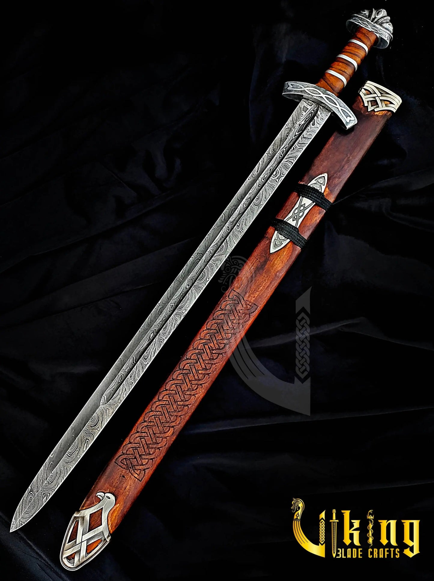 Handmade Damascus Steel Northmen Viking Sword with Scabbard Viking_Blade_Crafts