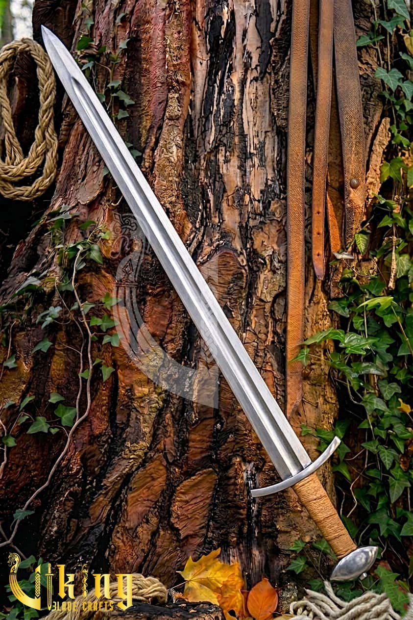 Authentic Late Viking Age Sword Replica With Genuine Leather Scabbard