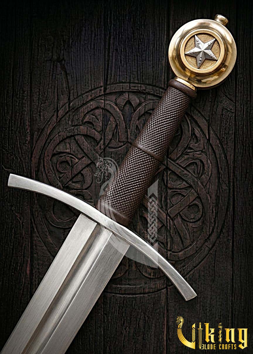 Handcrafted Star Edition Pommel Knightly Sword: Medieval Armor Replica