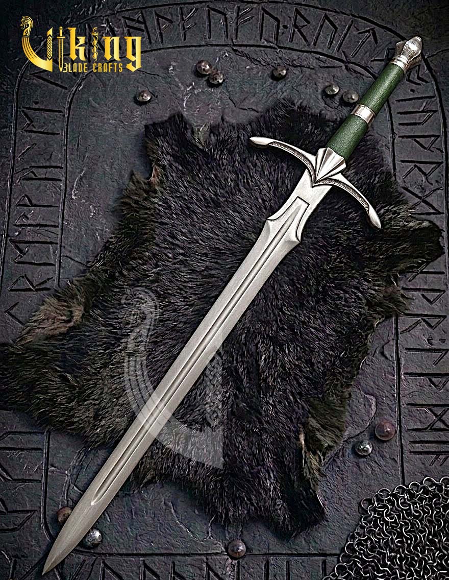 Handmade Vindaaras Fantasy Sword | Steel Sword Replica with Leather Scabbard