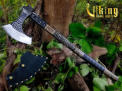 Handmade Vegvisir 36" Long Viking Axe & Carved Raven Shield – Norse Battle Set Viking_Blade_Crafts