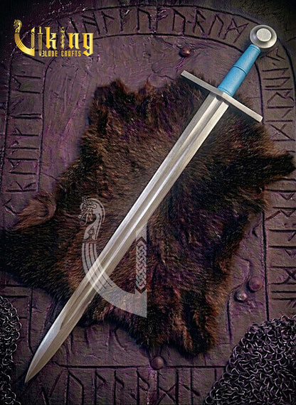 Handcrafted Medieval Single Handed Sword Replica With Leather Scabbard
