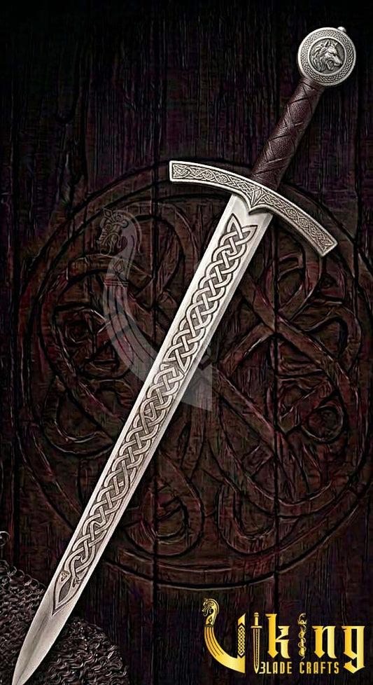 2nd Edition Norse Wolf Pommel Viking Sword Replica With Etched Blade