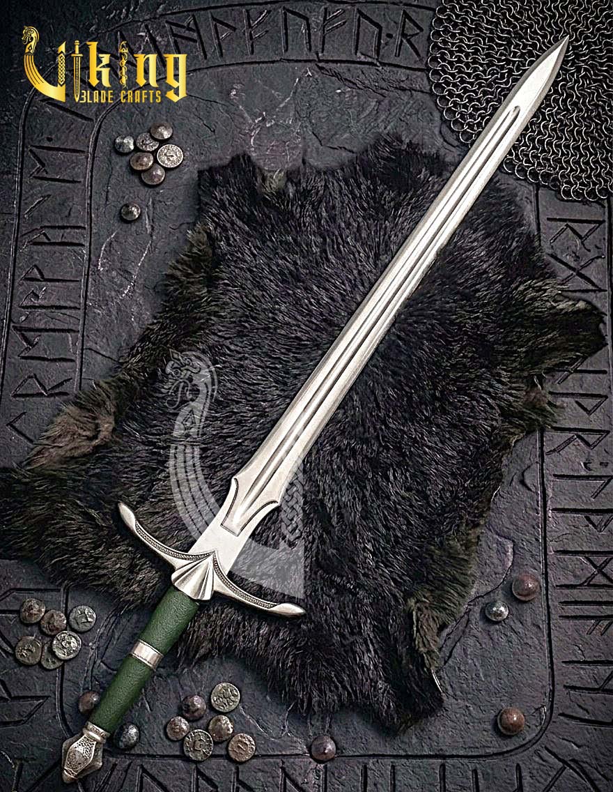 Handmade Vindaaras Fantasy Sword | Steel Sword Replica with Leather Scabbard