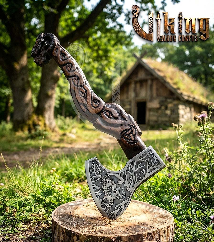Thor Goat Viking Axe | Geit Totem | Forged Steel