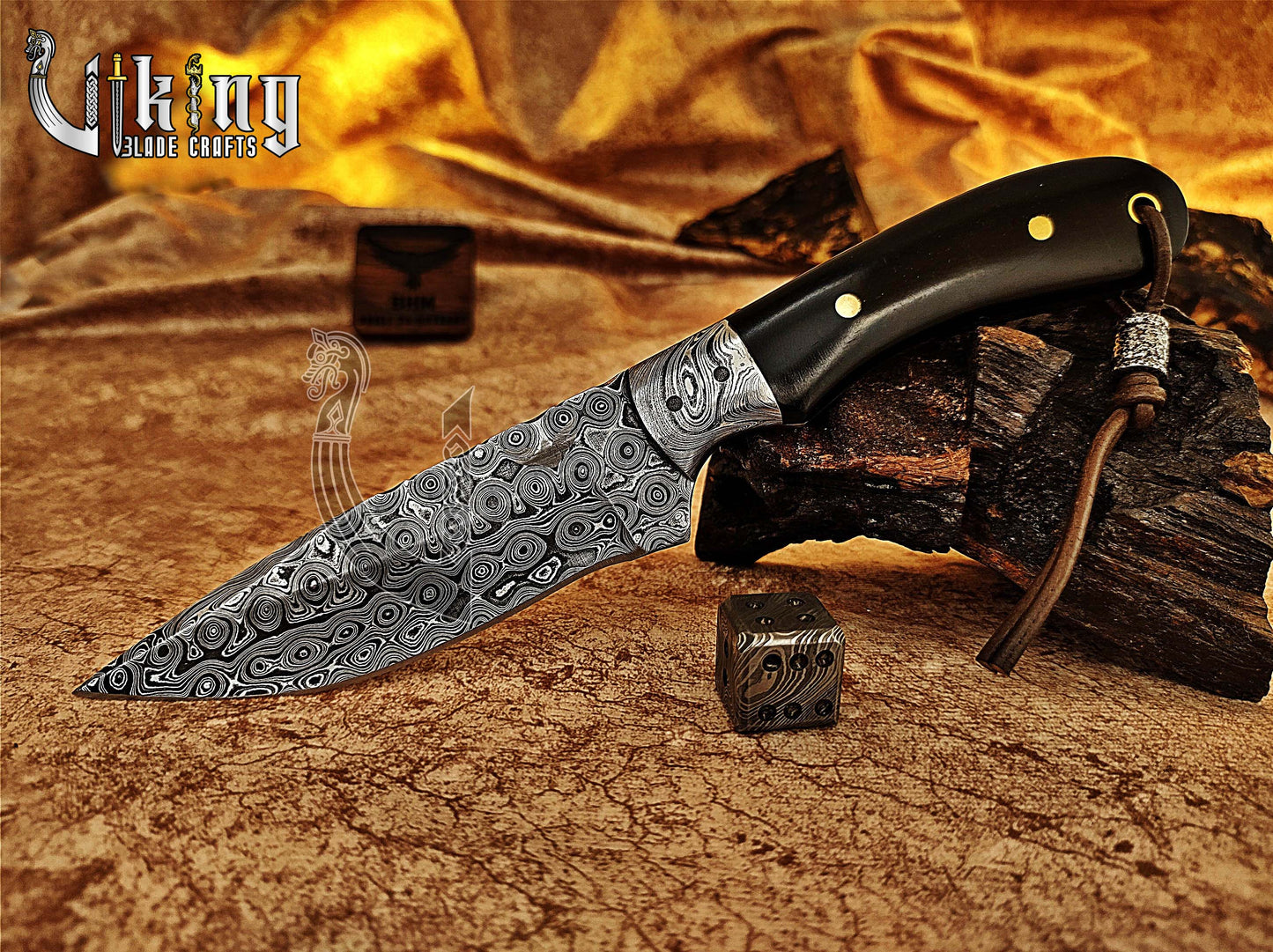 Hand-Forged Damascus Steel Fixed Blade Hunting Knife With Micarta Handle