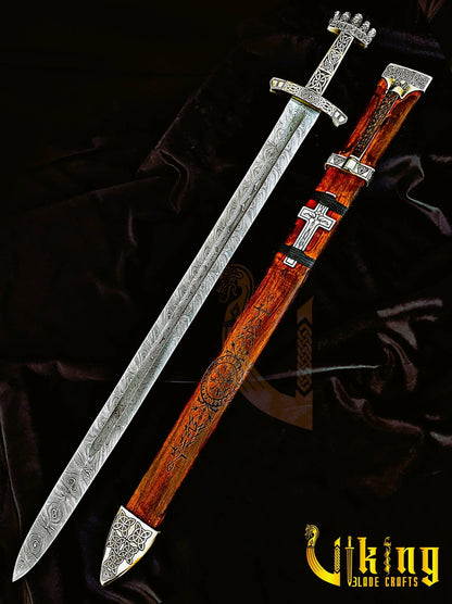 Handmade Damascus Steel Viking Sword – Medieval Replica Collectible Viking_Blade_Crafts