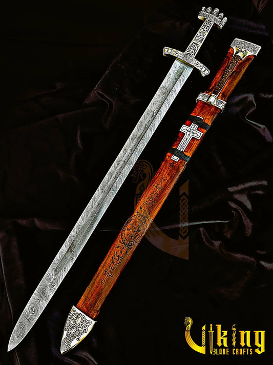 Handmade Damascus Steel Viking Sword – Medieval Replica Collectible Viking_Blade_Crafts
