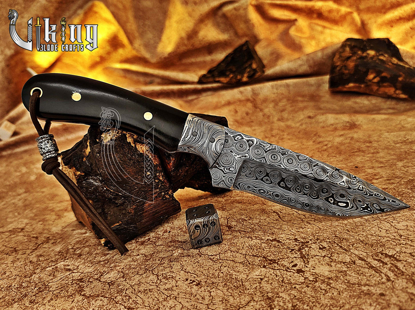 Hand-Forged Damascus Steel Fixed Blade Hunting Knife With Micarta Handle