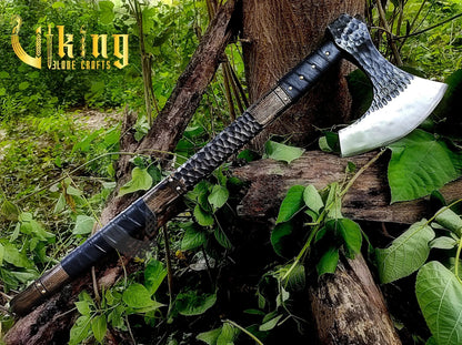 Handmade Vegvisir 36" Long Viking Axe & Carved Raven Shield – Norse Battle Set Viking_Blade_Crafts