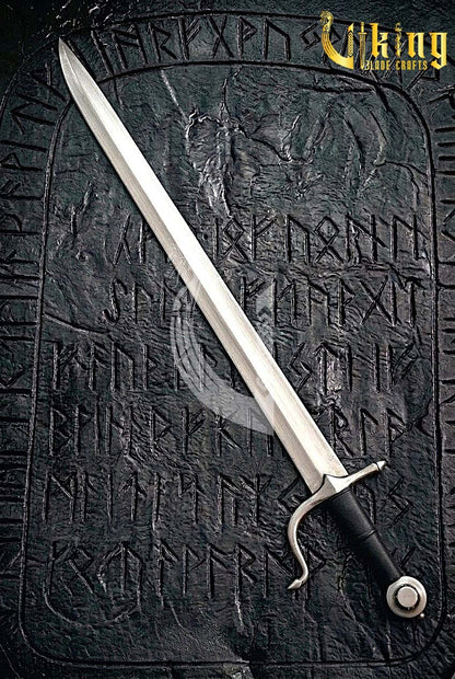 Handmade Medieval Falchion Sword | Langes Messer Steel Replica with S-Shaped Guard