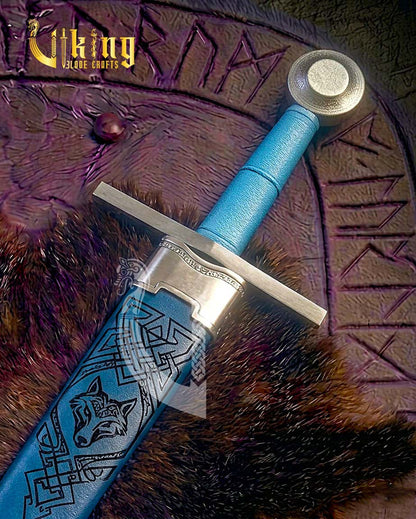 Handcrafted Medieval Single Handed Sword Replica With Leather Scabbard