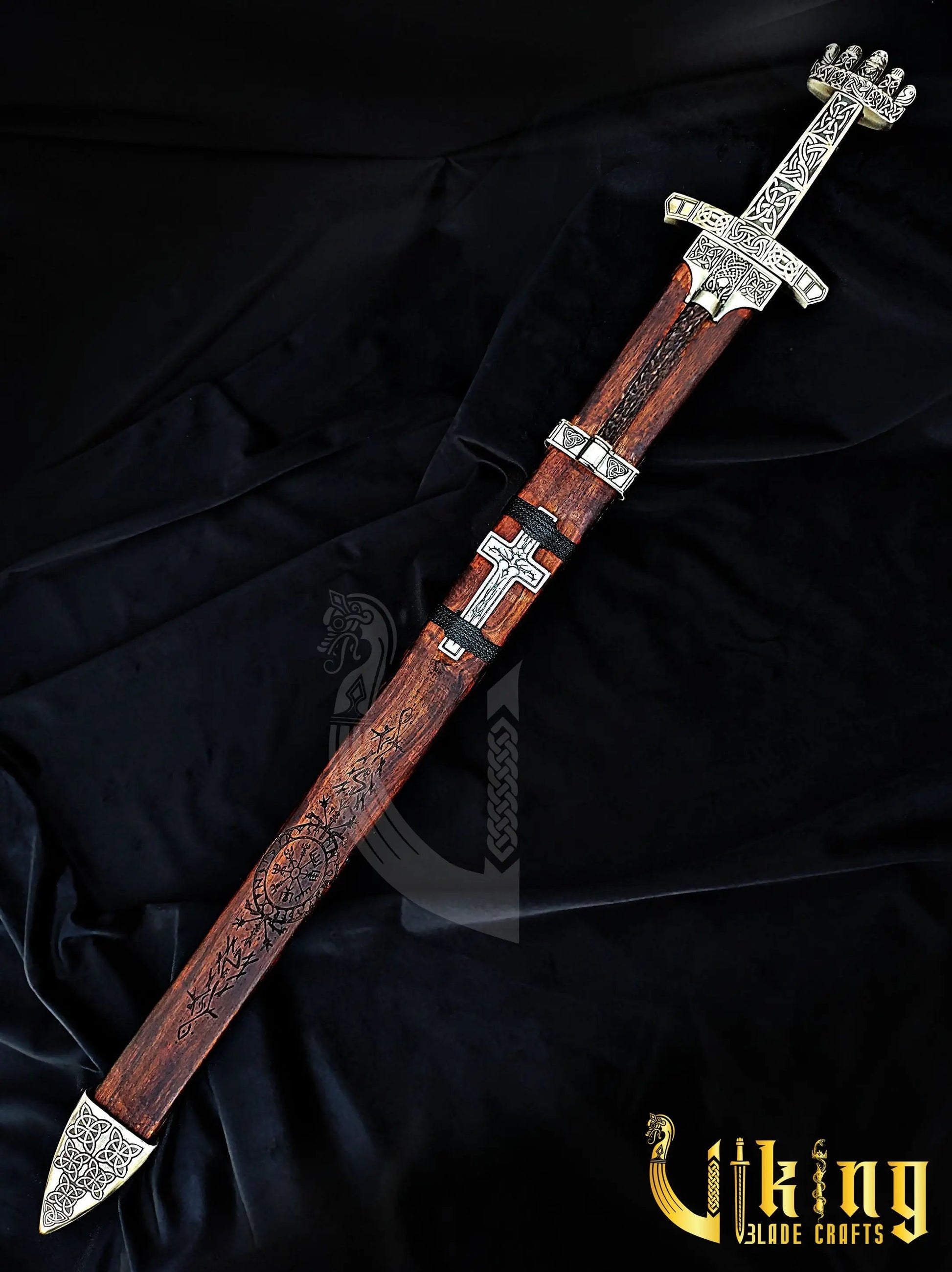 Handmade Damascus Steel Viking Sword – Medieval Replica Collectible Viking_Blade_Crafts