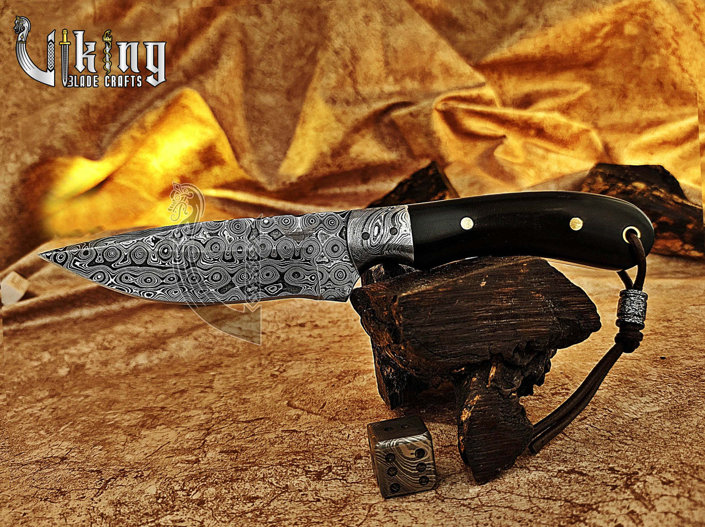 Hand-Forged Damascus Steel Fixed Blade Hunting Knife With Micarta Handle
