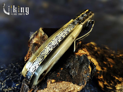 Handmade Gentlemen's Series Damascus Steel Clip Folding Knife