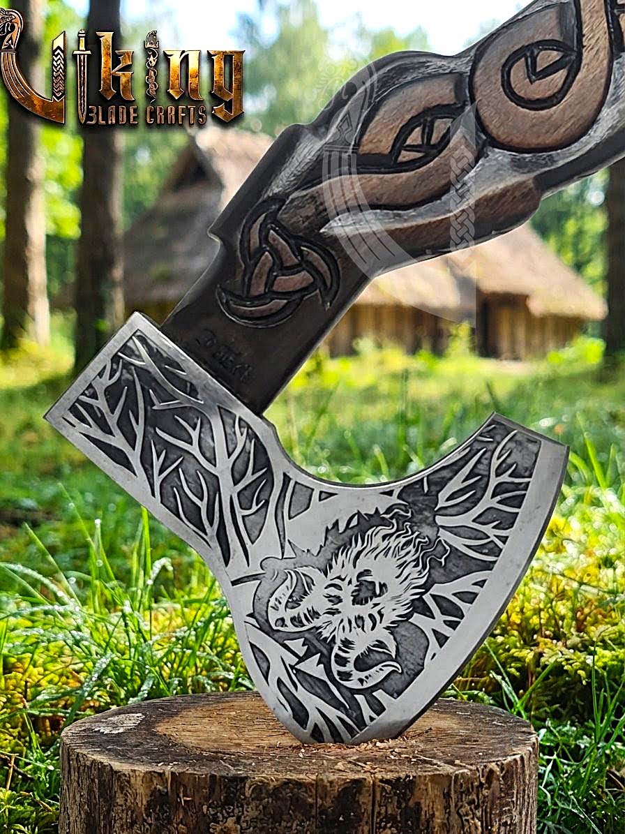 Thor Goat Viking Axe | Geit Totem | Forged Steel