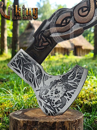 Thor Goat Viking Axe | Geit Totem | Forged Steel