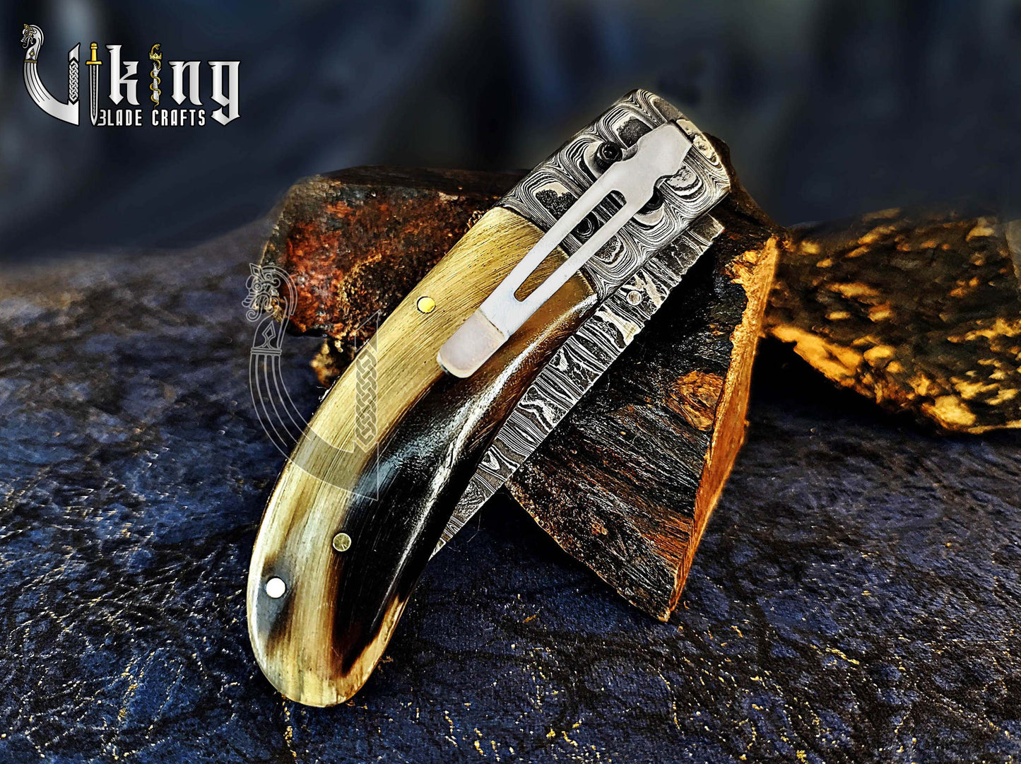 Handmade Gentlemen's Series Damascus Steel Clip Folding Knife