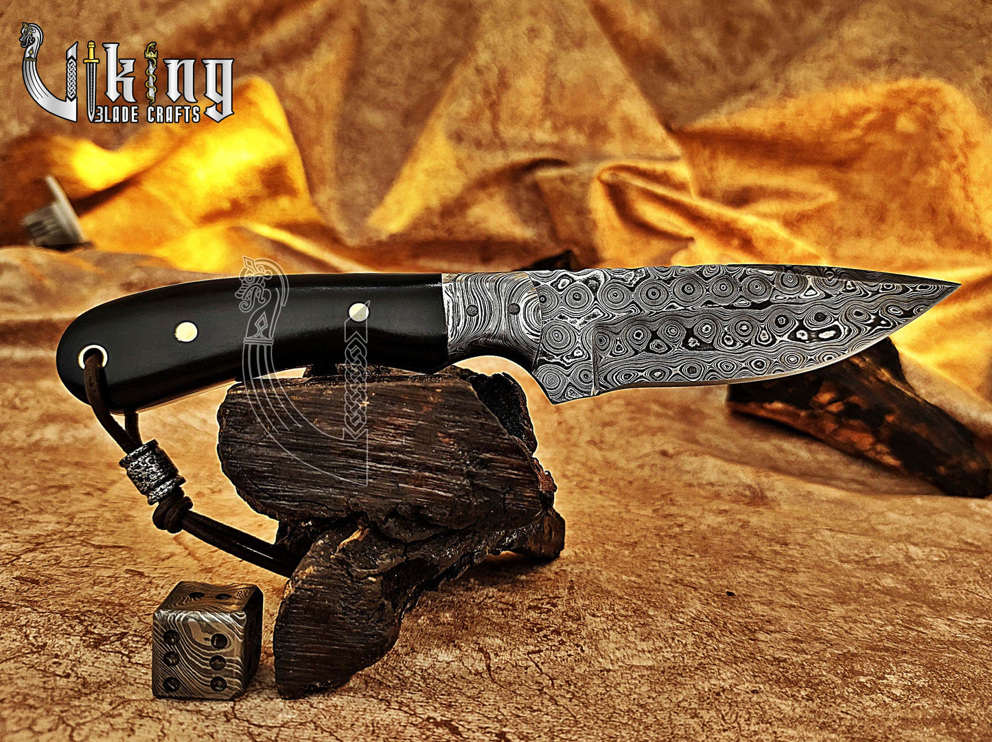 Hand-Forged Damascus Steel Fixed Blade Hunting Knife With Micarta Handle