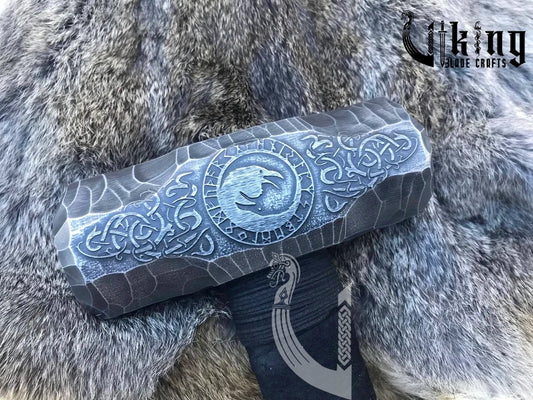 Crow Viking Hammer – Norse Berserker  Armory with Engraved Runes