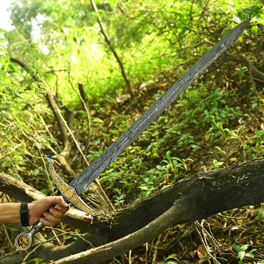 Handmade Damascus King's Longsword | Medieval Fantasy Blade