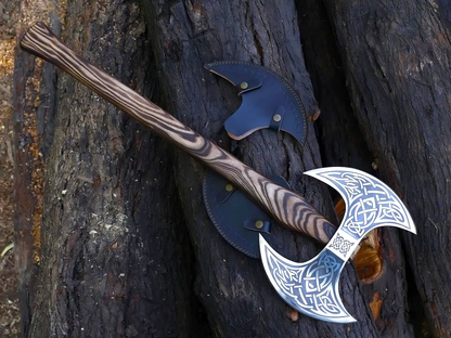 Handmade Double Head Viking Axe – Battle Ready High Carbon Steel Axe Viking_Blade_Crafts