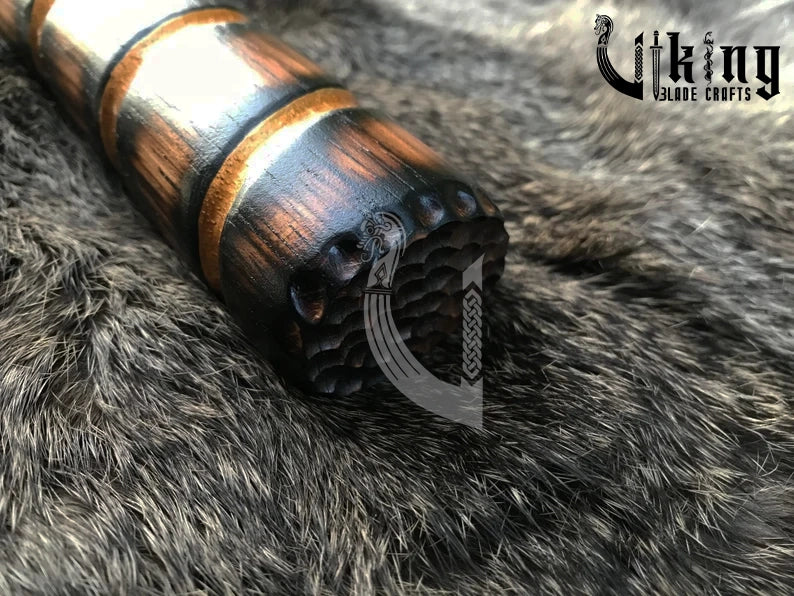 Hand Engraved Eihwaz Rune Viking Hammer with Norse Symbolic Power