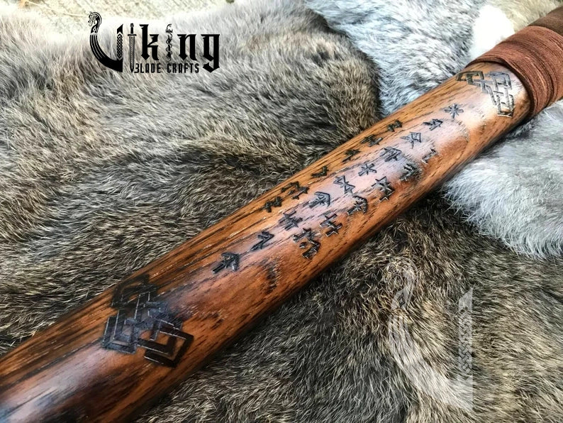 Hand Engraved Bear Viking Hammer – Norse Symbolic Warrior Tool