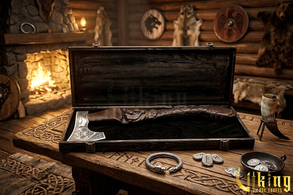 Hand-Carved Bear "bjǫrn" Handle Viking Axe | Custom Norse Axe