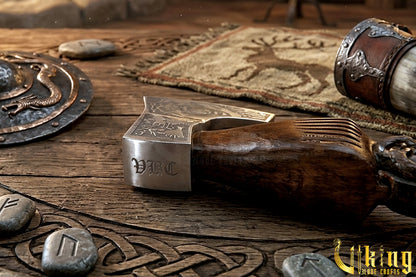 Hand-Carved Bear "bjǫrn" Handle Viking Axe | Custom Norse Axe